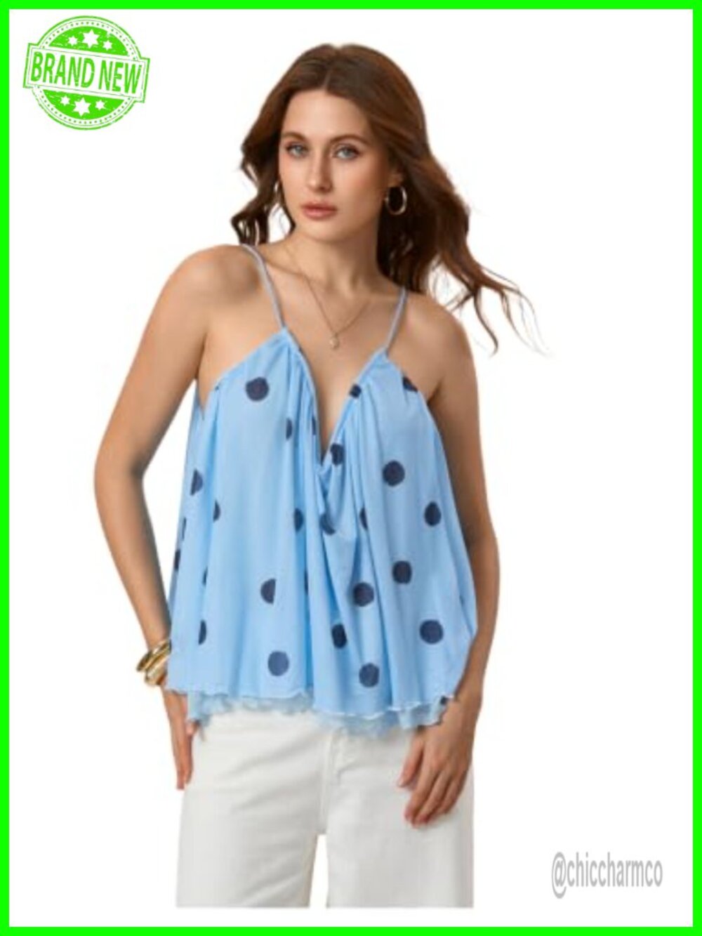 Floral Mesh Camisole Backless Deep V Neck Summer Vacation Top